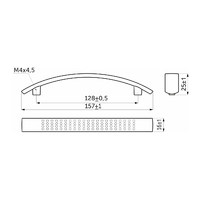 Ручка меб. скоба мет. UN87 128 хром, GRIDLI 36871