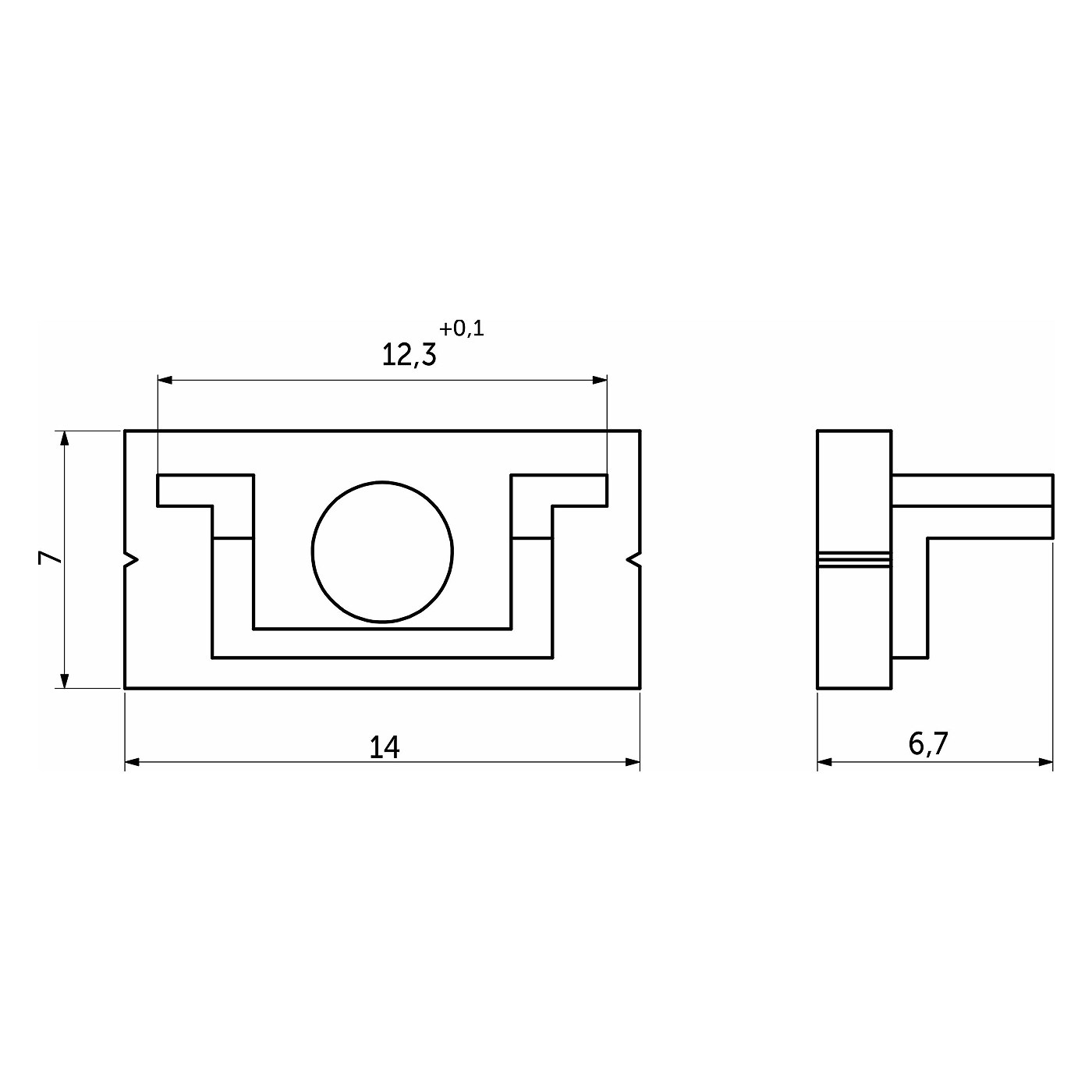 Заглушка к алюминиевому профилю SIRIUS-1407S, цвет золотой, AKS 102819