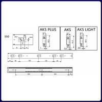 Направляющая шариковая h45 L-550 (аналог 23002) AKS А 22013