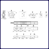 Направляющая шариковая h45 L-350 с доводчиком AKS PLUS 89852 (нов.код 114794)