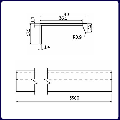 Ручка-профиль INSIDE 3,5м черный AKS 79285