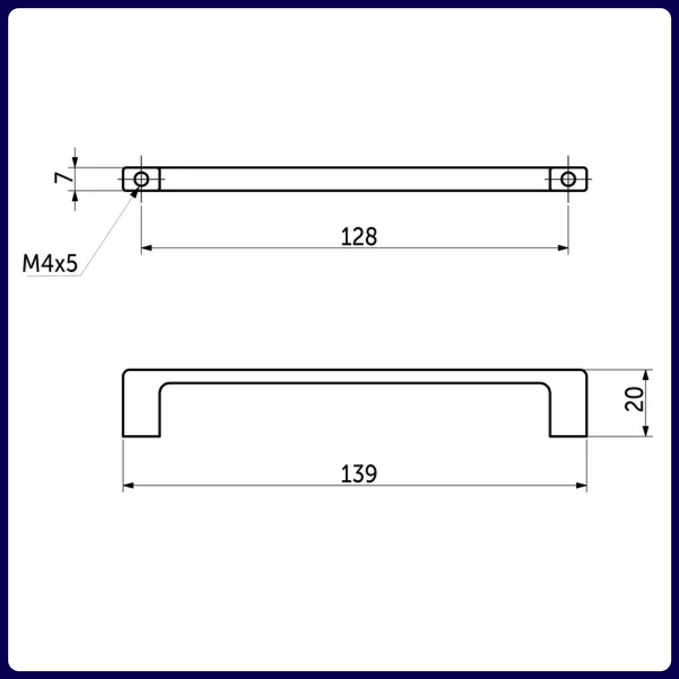 Ручка мебельная скоба мет. ARKADA-128 черный матовый AKS 81245