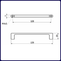 Ручка мебельная скоба мет. ARKADA-128 черный матовый AKS 81245