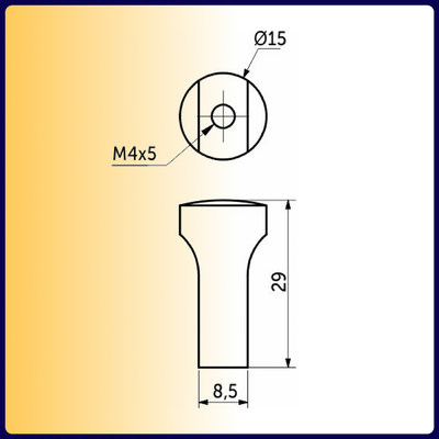 Ручка меб. кнопка AK071, черный матовый AKS 103788