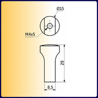 Ручка меб. кнопка AK071, черный матовый AKS 103788