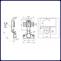 Петля накладная 09, 48mm  h2  55гр AKS  77794 (250)