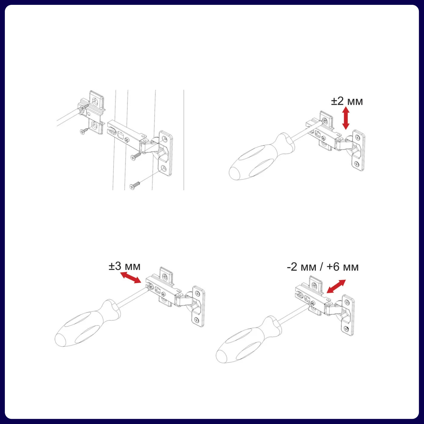 Петля накладная 09, 48mm  h2  55гр AKS  77794 (250)