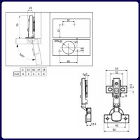 Петля накладная 09 без пружины h0 clip-on AKS  56103