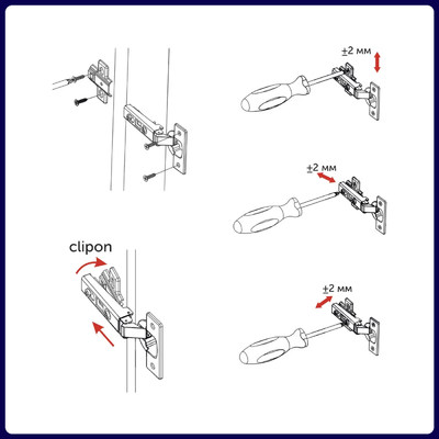 Петля накладная 09 без пружины h0 clip-on AKS  56103