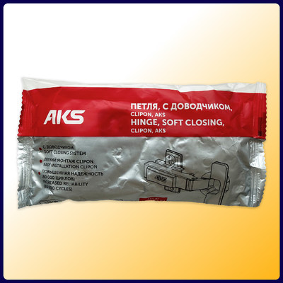 Петля накладная 09, с доводч., заглушки, шурупы в комп., clipon AKS 115738 (старый код 11152)