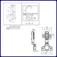 Петля накладная 09, с доводч., заглушки, шурупы в комп., clipon AKS 115738 (старый код 11152)