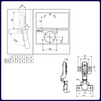 Петля полунакладная 08 с доводчиком + clipon,  AKS  11137 (аналог 113509)