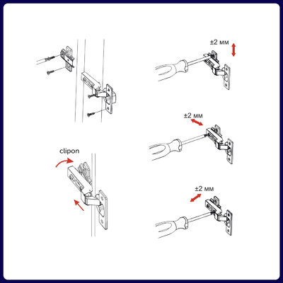 Петля полунакладная 08 с доводчиком + clipon,  AKS  11137 (аналог 113509)