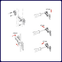 Петля полунакладная 08 с доводчиком + clipon,  AKS  11137 (аналог 113509)