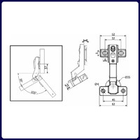 Петля угловая 30° с доводчиком h0 45мм clip-on AKS 65654 (старый код 81066)