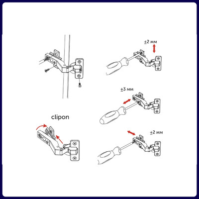 Петля угловая 30° с доводчиком h0 45мм clip-on AKS 65654 (старый код 81066)