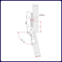Петля с амортизатором EVA Advance soft 2way, накладная, clip on, 90/105*, 48мм (уп200 шт) 00-00003981
