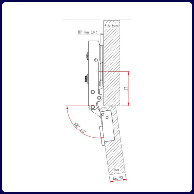 Петля с амортизатором EVA Advance soft, накладная, clip on, 90/105*, 48мм (уп200 шт) 4011