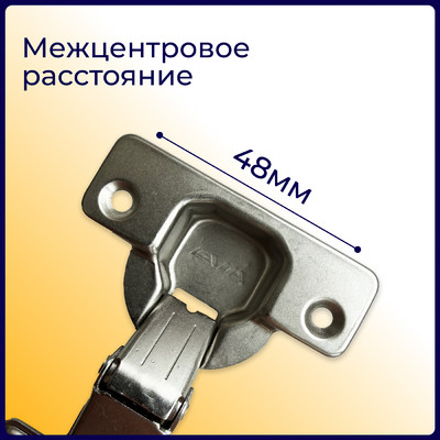 Петля с монт. планкой EVA Industrial, накладная, без дов., slide on, 90/105*, 48мм (уп250 шт) 3988