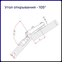 Петля с монт. планкой EVA Industrial, накладная, без дов., slide on, 90/105*, 48мм (уп250 шт) 3988