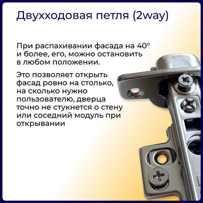 Петля с монт. планкой и аморт. EVA Initial 2way 4D, полунакладная, clip on, 90/105*,48мм (уп100 шт) 00-00003187