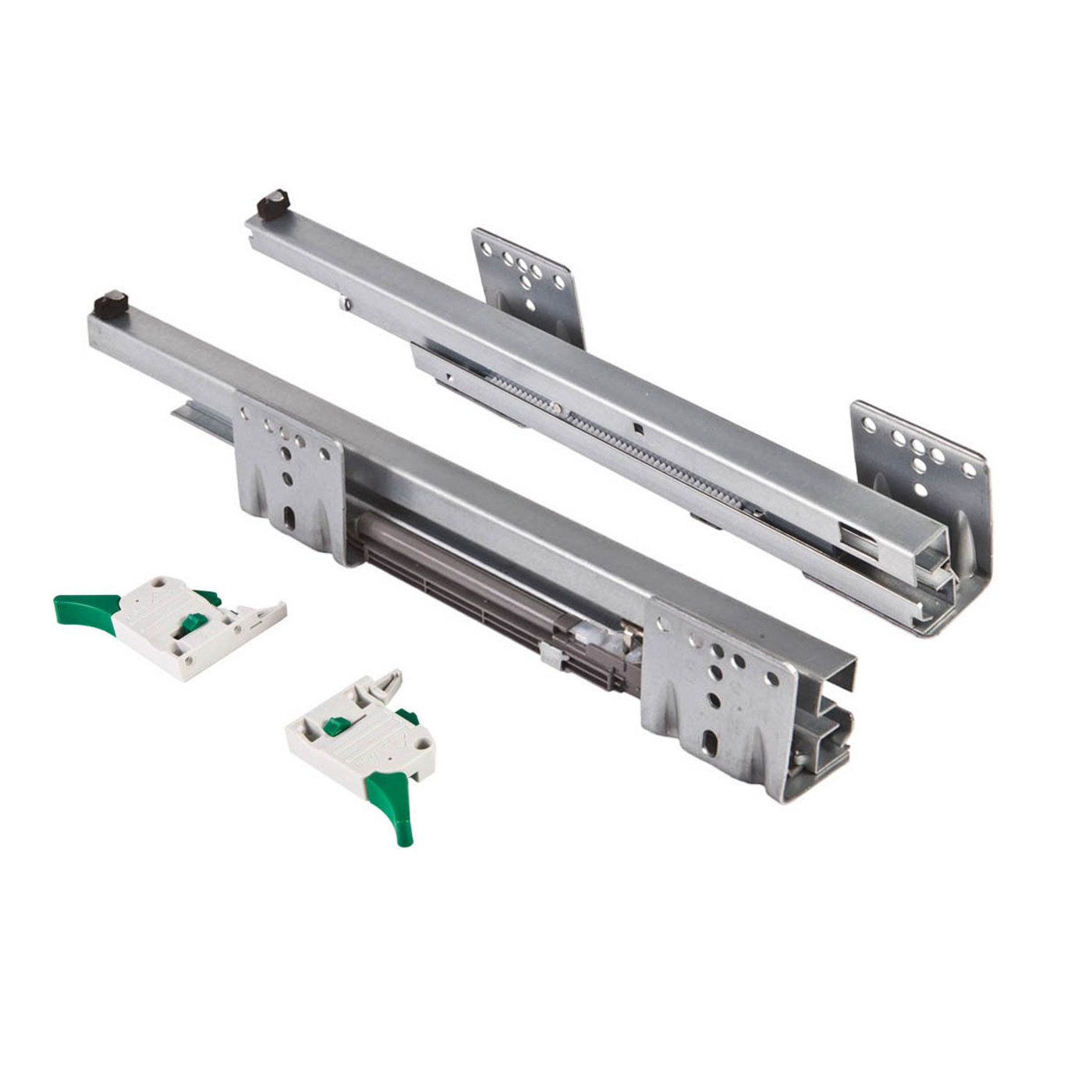 Направляющая скрыт. монт. L-350 с доводчиком ДСП до16mm с замками SLIM SLIDE полн. выдв. AKS 53593 (снят с пр-ва)