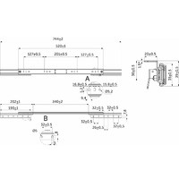 Механизм для раздвижных столов внешний синхронный со стопором L-520 мм AKS 114320