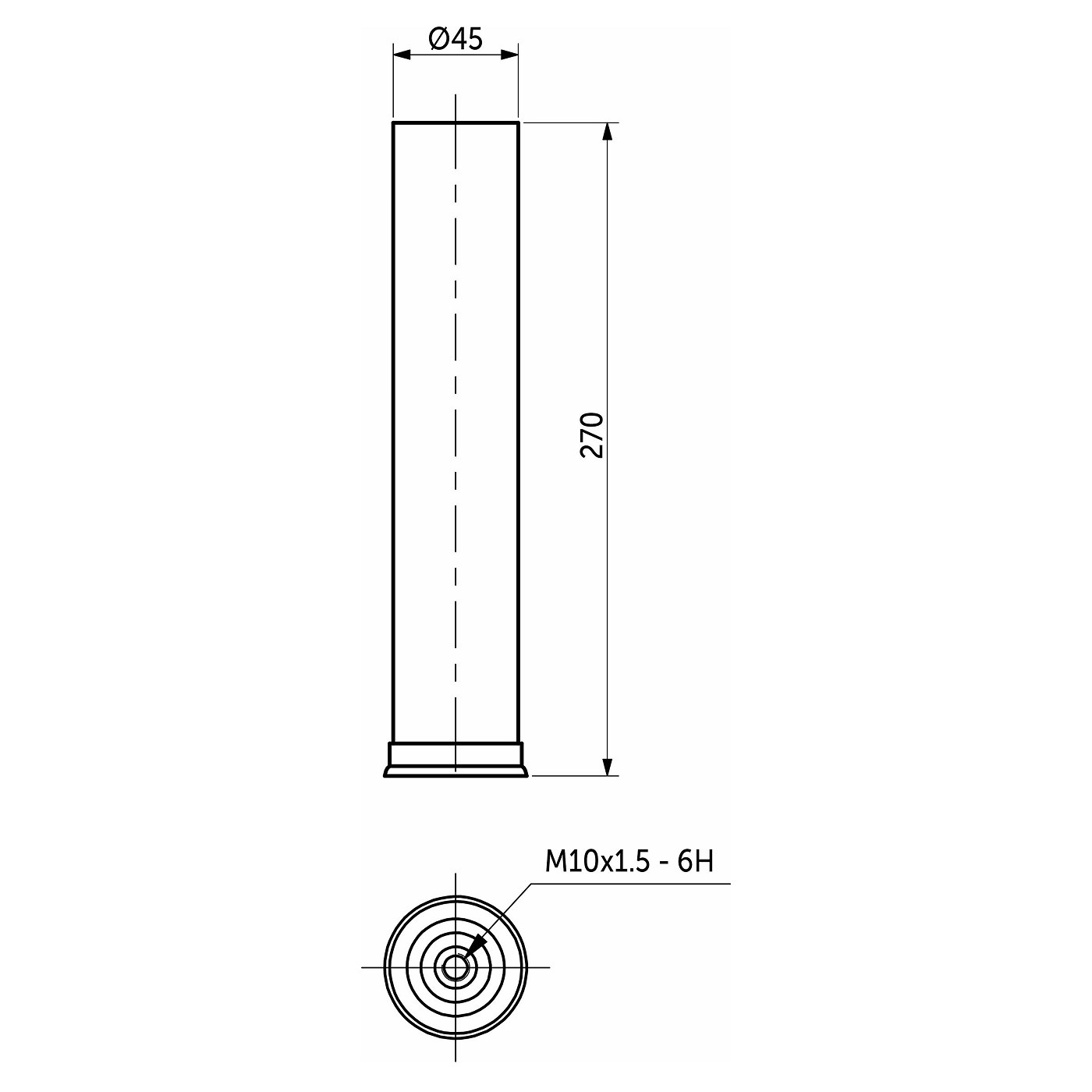 Опора для кроватного основания h-270 AKS 48310