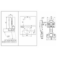 Петля накладная 09 48мм h2 3D с довод. (еврошурупы, заглушки) PRIME AKS 113400 ( стар.арт 104660)