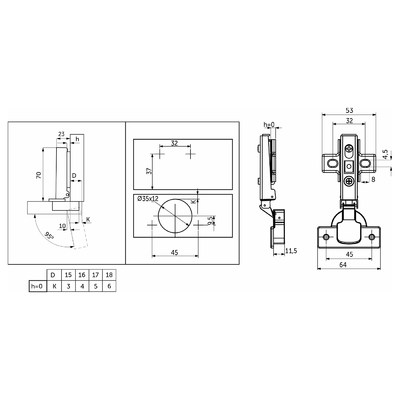 Петля накладная 09 с пружиной обратного действия Н0 без еврошуруп. AKS 122555 (стар.код 39175)