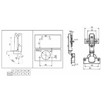 Петля накладная с доводчиком 48мм h2 clip-on AKS (еврошурупы) AKS 108699