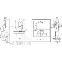 Петля накладная с доводч. 165° - 45мм h0 clip-on  (саморезы, заглушки) (упак.-2шт.)(стар.код 105634) PRIME by AKS 112683