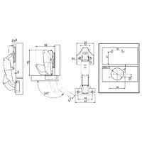 Петля накладная 09 с довод 165гр-сов 45мм h0 3D 0-е вхождение clip-on (упак.2 шт.) AKS 112658 (стар.код 91996)