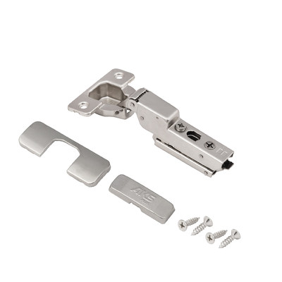 Петля полунакладная с доводчиком 45мм h0 clip-on 3D узкая (саморезы, заглушки) AKS PLUS 84331