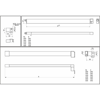 Рейлинг к Slimbox Evolution L-500 белый AKS 117344 (аналог 53185)