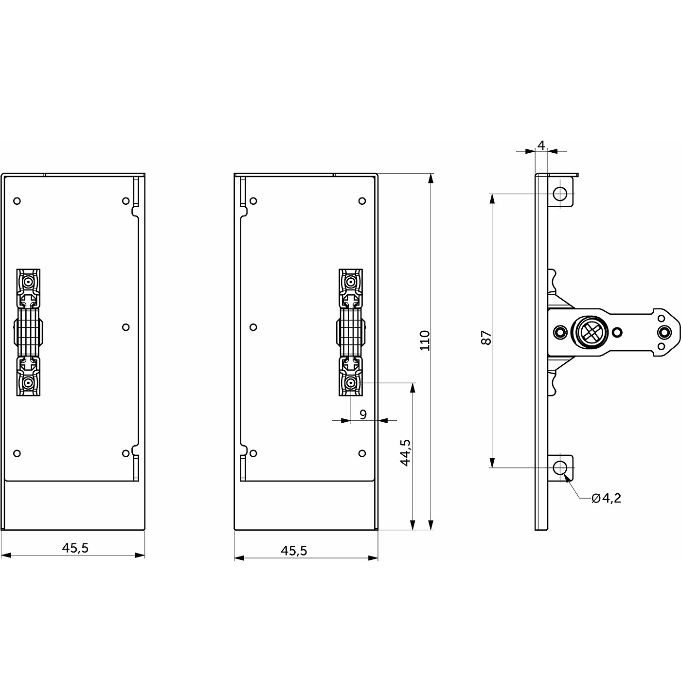 Держатель передней стенки внутреннего ящика H84 Slimbox Evolution белый AKS 113187