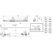 Направляющая Q Type скрыт. монтажL-250 (мин.глубина корпуса 300мм) с доводчиком ДСП до19mm с замками 87879