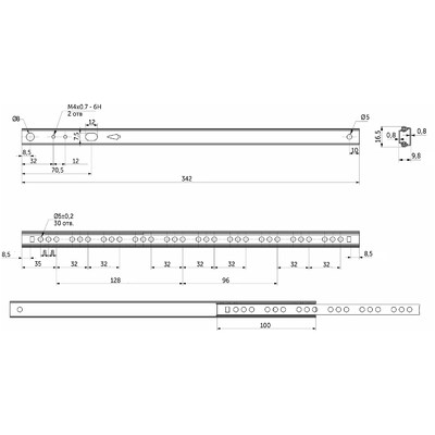 Направляющая шариковая h17 L-342 AKS А 22286