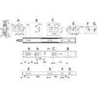 Направляющая шариковая  h45 L-400 с доводчиком плавн.зак. черный PRIME by AKS 119774