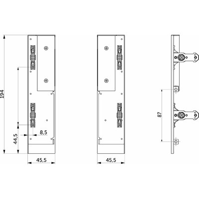 Держатель передней стенки внутреннего ящика H167 Slimbox Evolution графит с рейлингом на фасаде 117387