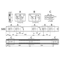 Направляющая шариковая h45 L-500 GRIDLI A 112764 (стар.арт. 23001)