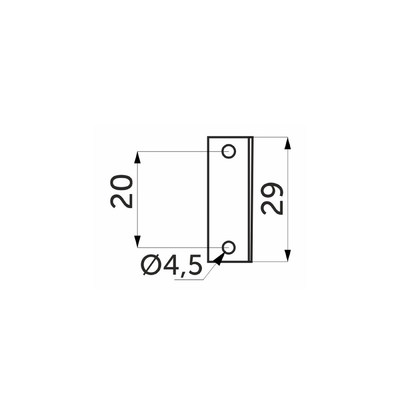 Планка ответная угловая к замку, AKS 117775