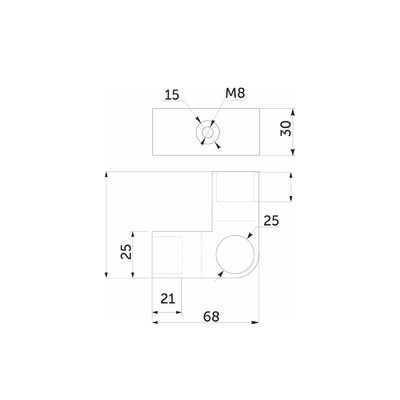 Соединитель 3-х труб d25 (579) угловой, хром AKS 17183