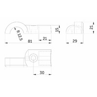 Соединитель 3-х труб d25 (561) угловой, черный AKS 112434