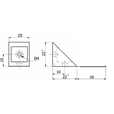 Уголок пластиковый одинарный 20*20 с крышкой совместно ваниль 07 (уп/500шт) AKS 39711