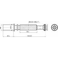 Шток эксцентрика с метрической резьбой 7*34/M6*8 цельнометаллический (уп/ 100 шт) AKS 124174