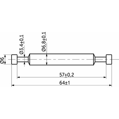 Шток эксцентрика 7*57/64 для плиты 16мм (уп/1тыс.шт) AKS 51804