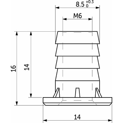 Муфта регулятора М6 вбиваемая (1уп100шт) AKS 93730