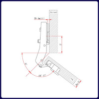 Петля с амортизатором EVA Advance soft, угловая, clip on, 30/95*, 48мм (уп200 шт) 3978