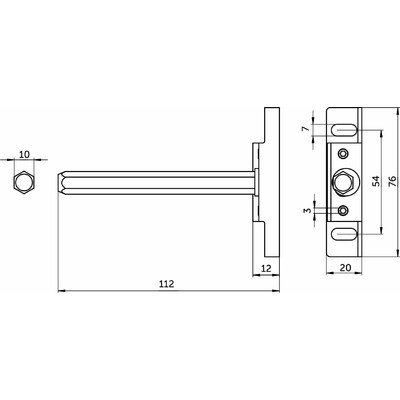 Полкодержатель SMART 76*19 11мм AKS 13182